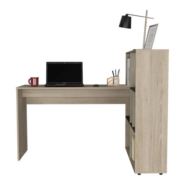 Johnson Corner Desk with Bookcase in Oak HR104 CP