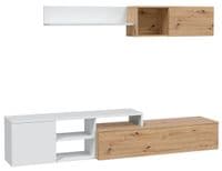 Jose Nordic Oak And White Large TV Entertainment Wall Unit Cabinet 016647WS/O