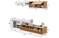 Jose Nordic Oak And White Large TV Entertainment Wall Unit Cabinet 016647WS/O