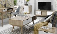 Jumieges White And Oak 2 Drawer Computer Desk 19LD476