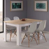 Kendrick White And Light Oak Effect Extending Dining Table 0F4586AS/O