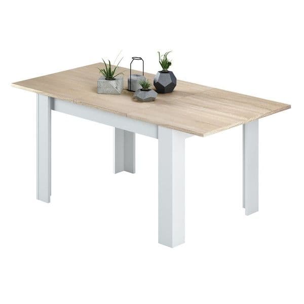 Kendrick White And Light Oak Effect Extending Dining Table 0F4586AS/O