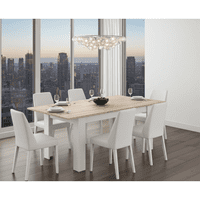 Kendrick White And Light Oak Effect Extending Dining Table 0F4586AS/O