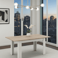 Kendrick White And Light Oak Effect Extending Dining Table 0F4586AS/O