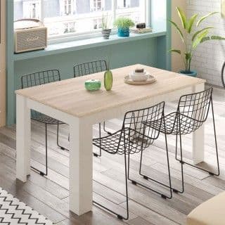 Kendrick White And Light Oak Effect Extending Dining Table 0F4586AS/O