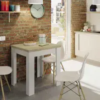 Kendrick White And Light Oak Effect Small Extending Dining Table 0F4589A /O