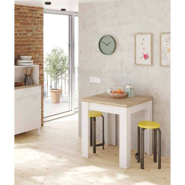 Kendrick White And Light Oak Effect Small Extending Dining Table 0F4589A /O