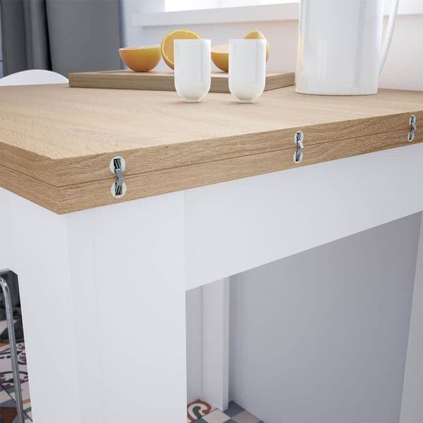 Kendrick White And Light Oak Effect Small Extending Dining Table 0F4589A /O
