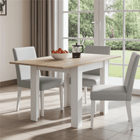Kendrick White And Light Oak Effect Small Extending Dining Table 0F4589A /O