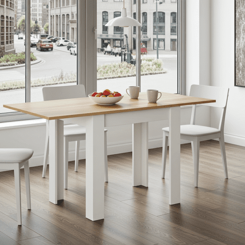 Kendrick White And Light Oak Effect Small Extending Dining Table 0F4589A /O