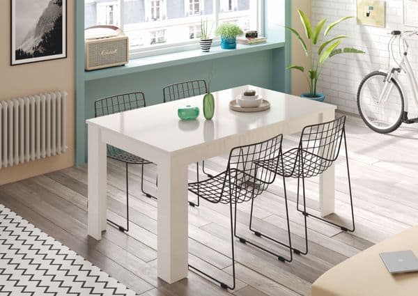 Kendrick White Gloss Extending Dining Table 004586BO S/O