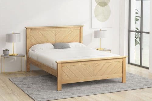 Kenji Solid Oak Super King Size Bed - LLB