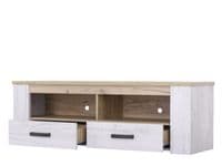 Kent White And Natural Oak Effect Oak Effect 150cm TV Cabinet - 11008807 S/O