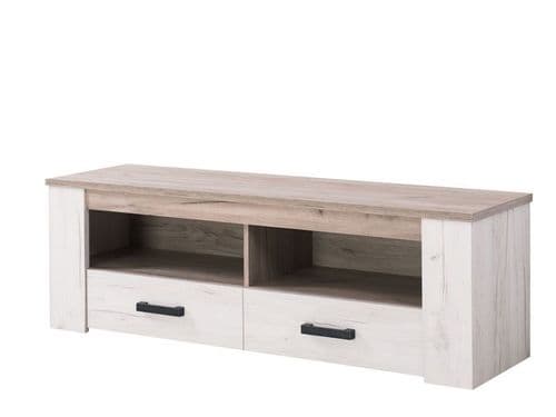 Kent White And Natural Oak Effect Oak Effect 150cm TV Cabinet - 11008807 S/O