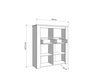 Kent White And Natural Oak Effect Oak Effect 2 Door 2 Drawer Low Display Cabinet - 11008837 S/O