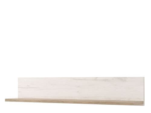 Kent White And Natural Oak Effect Oak Effect Floating Wall Shelf - 11008853 S/O