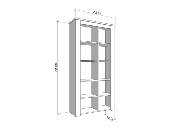 Kent White And Natural Oak Effect Oak Effect Tall Display Cabinet - 11008835 S/O
