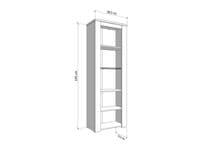 Kent White And Natural Oak Effect Oak Effect Tall Slim Display Unit - 11008834 S/O