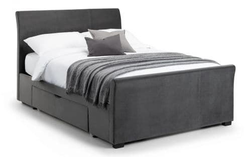 Kiel Dark Grey Fabric Super King Size Bed with Drawers 24JB223