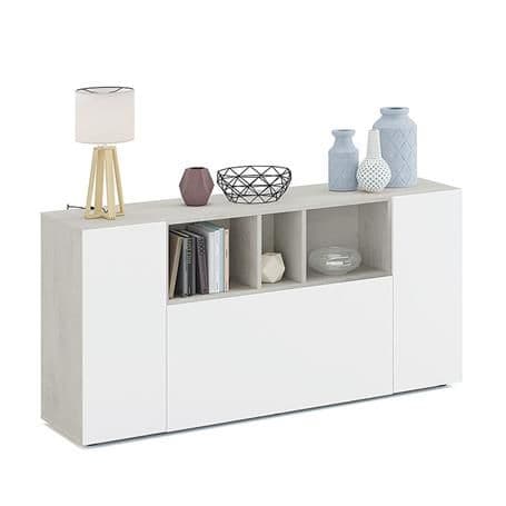 Kingsley White And Concrete Grey Effect 3 Door Sideboard 016673L S/O