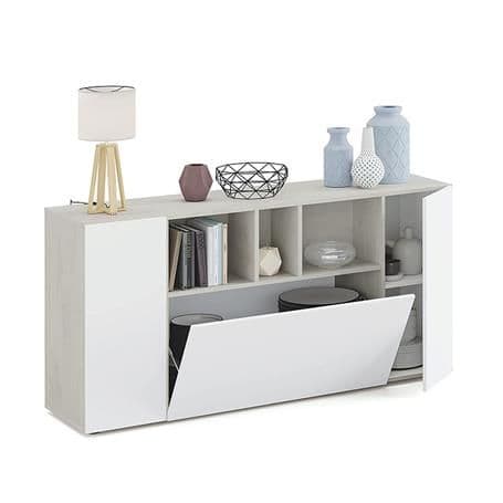 Kingsley White And Concrete Grey Effect 3 Door Sideboard 016673L S/O