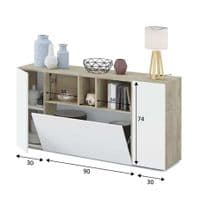 Kingsley White And Oak Effect 3 Door Sideboard 016673C S/O