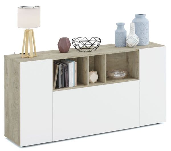 Kingsley White And Oak Effect 3 Door Sideboard 016673C S/O