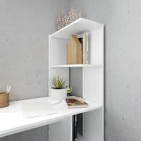 Klazia Artic White Modern Office Storage Desk with Bookcase Stand - 008318A