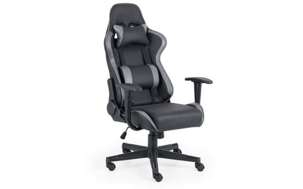 Koblenz Black & Grey Faux Leather Gaming Chair 24JB296