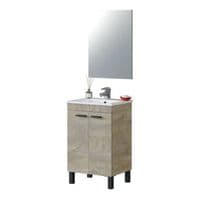 Koncept 500mm Oak Effect 2 Door Bathroom Vanity Cabinet with Sink And Mirror -305210C/SO