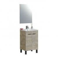 Koncept 500mm Oak Effect 2 Door Bathroom Vanity Cabinet with Sink And Mirror -305210C/SO