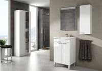 Koncept 500mm White Gloss 2 Door Bathroom Vanity Cabinet with Sink And Mirror -305210BO/SO