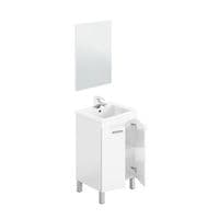 Koncept 500mm White Gloss 2 Door Bathroom Vanity Cabinet with Sink And Mirror -305210BO/SO