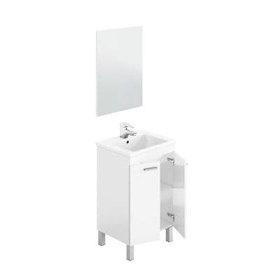 Koncept 500mm White Gloss 2 Door Bathroom Vanity Cabinet with Sink And Mirror -305210BO/SO