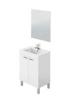 Koncept 600mm White Gloss 2 Door Bathroom Vanity Cabinet with Sink And Mirror -305310BO/SO