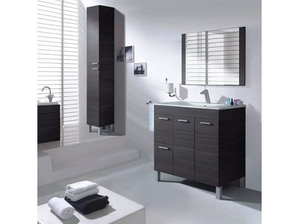 Koncept 800mm Oak Grey 2 Door 2 Drawer Bathroom Vanity Cabinet with Sink And Mirror -305450G/SO