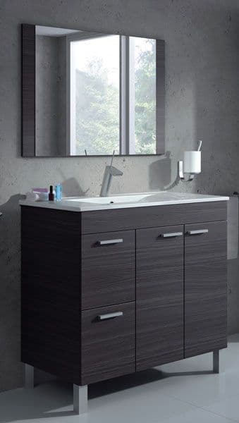 Koncept 800mm Oak Grey 2 Door 2 Drawer Bathroom Vanity Cabinet with Sink And Mirror -305450G/SO
