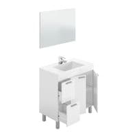 Koncept 800mm White Gloss 2 Door 2 Drawer Bathroom Vanity Cabinet with Sink And Mirror -305450BO/SO