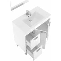 Koncept 800mm White Gloss 2 Door 2 Drawer Bathroom Vanity Cabinet with Sink And Mirror -305450BO/SO