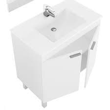 Koncept 800mm White Gloss 2 Door Bathroom Vanity Cabinet with Sink And Mirror -305480BO/SO
