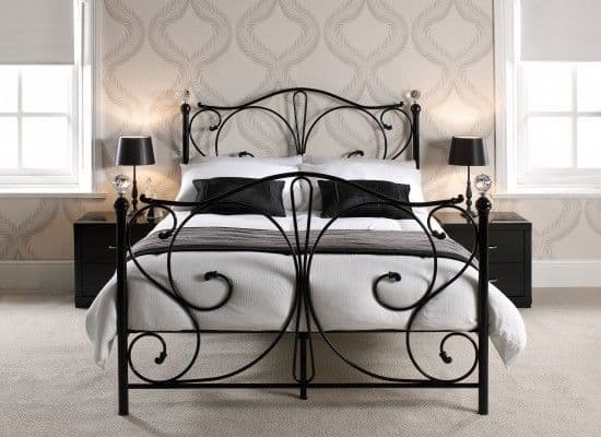 Kourou Traditional Metal Black Double Bed 17LD223