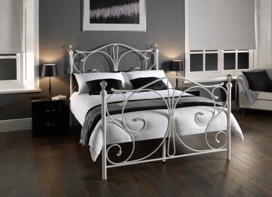 Kourou Traditional Metal White Double Bed 17LD223