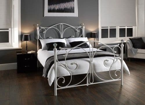 Kourou Traditional Metal White Double Bed 17LD223