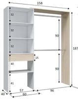 Kubik Open Wardrobe with Shelves - Online Outlet