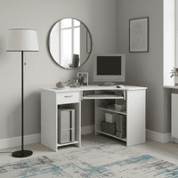 Lami White Corner Desk With Drawer 350-001