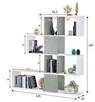 Large Zig Zag Bookcase Grey and White - 0L2251A SO