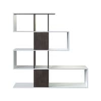 Large Zig Zag Bookcase Oxide Dark Brown and Artic White