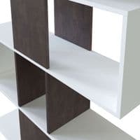 Large Zig Zag Bookcase Oxide Dark Brown and Artic White
