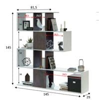 Large Zig Zag Bookcase Oxide Dark Brown and Artic White