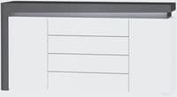 Lathea 2 Door 4 Drawer Large Modern Grey and White Gloss Sideboard With Lights - WHK-3- N13